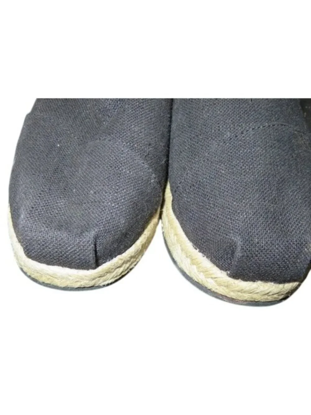 Bob's from Skechers Black Canvas Slip On Espadrilles Memory Foam arch pillows